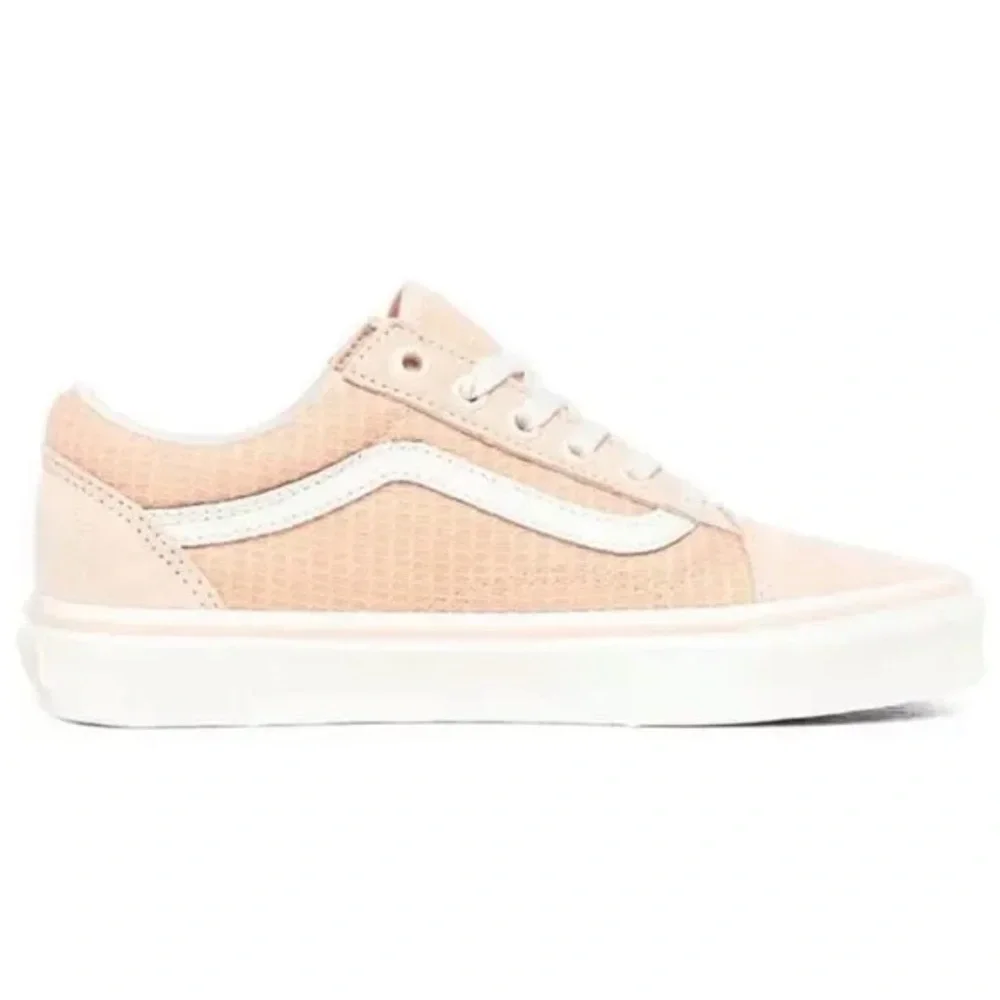 Vans Womens Pink Old Skool Woven Check Spanish Villa Suede Canvas Shoes Size 7.5 - Picture 2 of 13